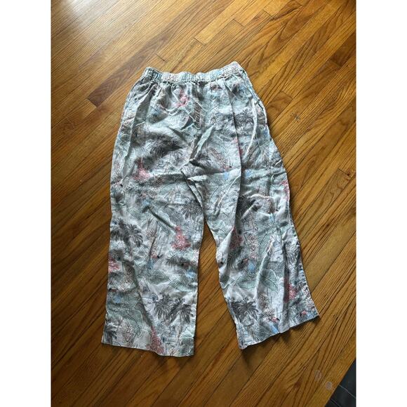 C&C California Linen Wide-Leg Cropped Tropical Pants – Size XL - Picture 4 of 6